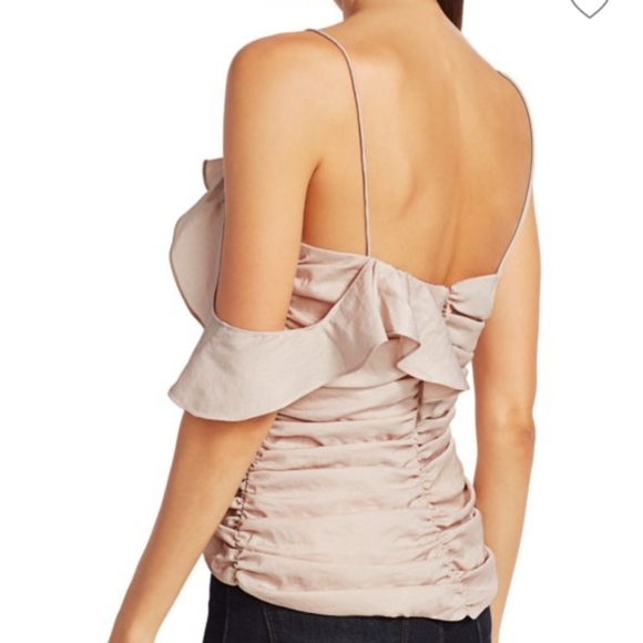 Scripted One-shoulder Sleeveless Ruffle Top - Picture 2 of 8